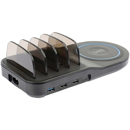 Naxa Wireless Fast Charging Station (5-in-1) with Qi and 4 USB Ports NAP-5000
